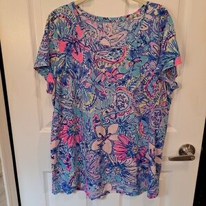 Lilly Pulitzer Scoop Neck Etta - Multi Pop Up Got Your Back